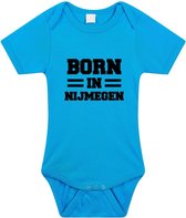 Born in Nijmegen tekst baby rompertje blauw jonegs - Kraamcadeau - Nijmegen geboren cadeau 68 (4-6 maanden)