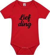 Lief ding tekst baby rompertje rood jongens en meisjes - Kraamcadeau - Babykleding 92 (18-24 maanden)