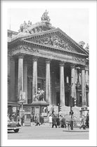 Walljar - Brussels Stock Exchange '66 - Zwart wit poster