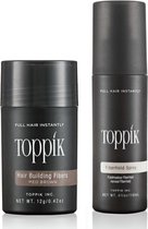 Toppik Hair Fibers Voordeelset Middenbruin - Toppik Hair Fibers 12 gram + Toppik Fiberhold Spray 118 ml - Voor direct voller haar