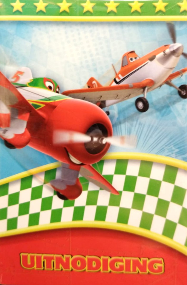 Interstat - Uitnodigingskaart - Cars planes - 6st.