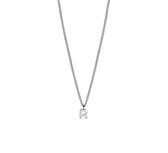 YO&NO - Ketting - Zilver - Gourmet - letter R -  1,1 mm -  41 + 5 cm - Gerhodineerd - Zilver 925