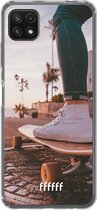 6F hoesje - geschikt voor Samsung Galaxy A22 5G -  Transparant TPU Case - Skateboarding #ffffff