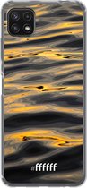 6F hoesje - geschikt voor Samsung Galaxy A22 5G -  Transparant TPU Case - Water Waves #ffffff