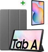 Tablet hoes geschikt voor Samsung Galaxy Tab A7 - Tri-fold Book Case en Tempered Glass Cover - 10.4 inch - Grijs