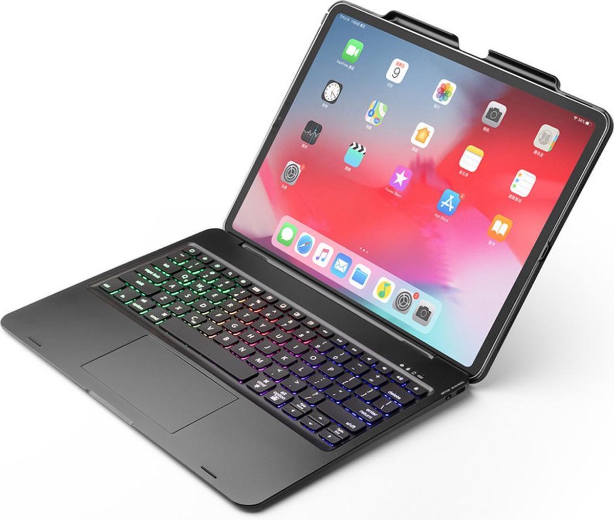iPad Pro 12.9 2021 (5e gen) Toetsenbord Hoes hoesje - CaseBoutique - Zwart - Kunststof