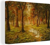 Peintures sur toile - Forêt - Champignon - Route - Conte de fées - 80x60 cm - Décoration murale