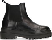 Sacha - Dames - Korte zwarte leren chelsea boots - Maat 41