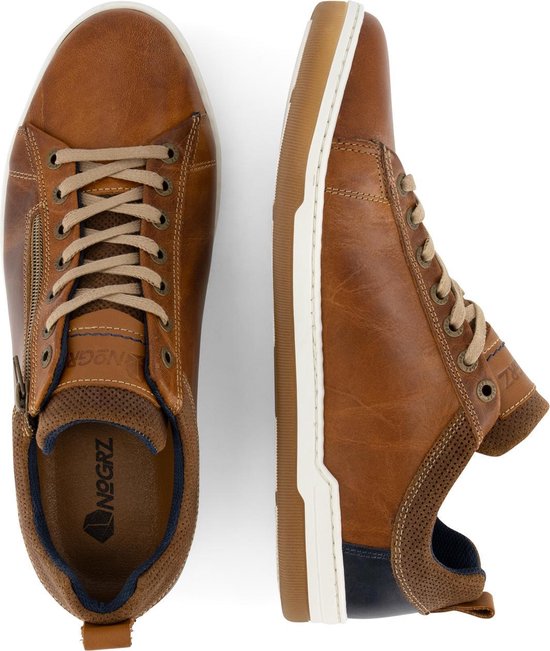 NoGRZ C.Maderno - Leren heren sneakers - Cognac - Maat 43 | Bestel nu!