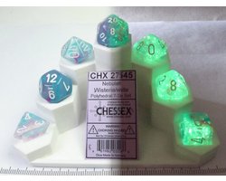 Chessex Nebula Wisteria/white Luminary Polydice Dobbelsteen Set (7 stuks)