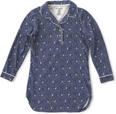 Little Label Dames Nachthemd - Maat M / 38 - Model slaapshirt - Blauw, Wit - Zachte BIO Katoen