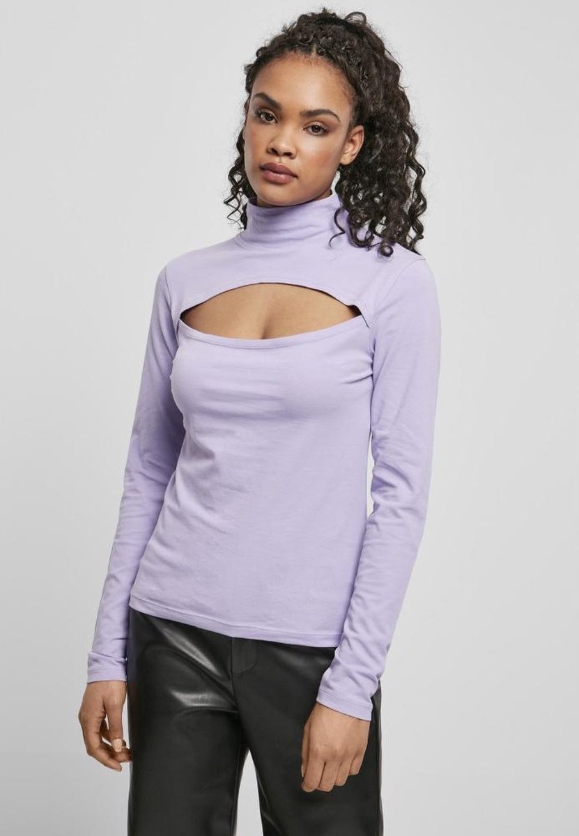 Urban Classics Cut-Out Turtleneck Longsleeve top 5XL Paars