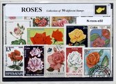 Rozen – Luxe postzegel pakket (A6 formaat) : collectie van 50 verschillende postzegels van rozen – kan als ansichtkaart in een A6 envelop - authentiek cadeau - kado - geschenk - ka