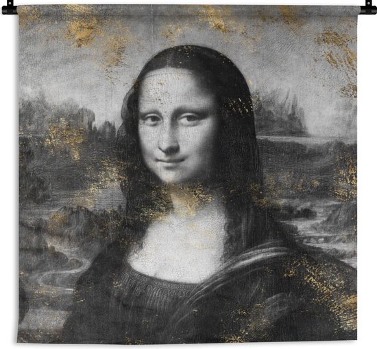 Wandkleed - Wanddoek - Mona Lisa - Leonardo da Vinci - Kunst - 60x60 cm - Wandtapijt