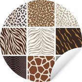 WallCircle - Stickers muraux - Cercle Papier Peint - Animaux - Imprimé Tigre - Zebra - 120x120 cm - Cercle Mural - Auto Adhésif - Sticker Papier Peint Rond XXL
