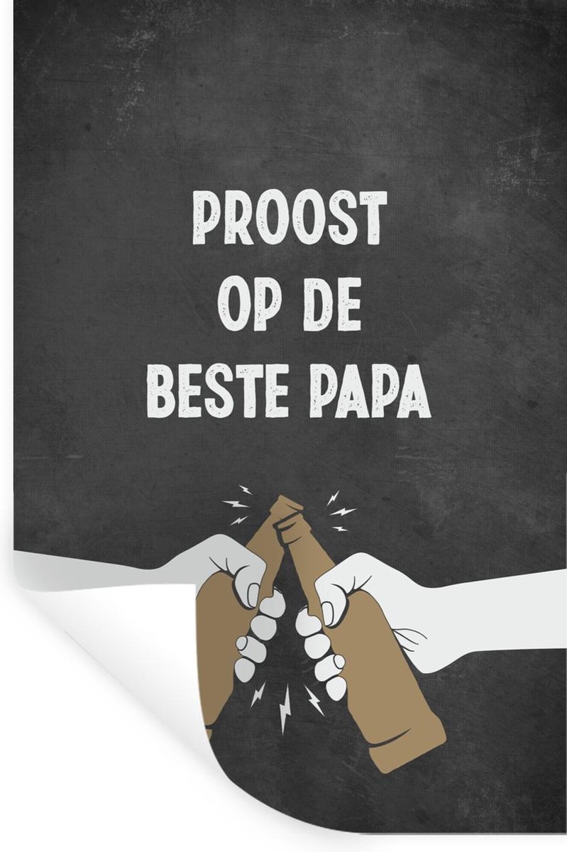 Muurstickers - Sticker Folie - Quotes - Spreuken - Vaderdag - Proost op de beste papa - 40x60 cm - Plakfolie - Muurstickers Kinderkamer - Zelfklevend Behang - Vaderdag cadeautje - Cadeau voor vader en papa - Zelfklevend behangpapier - Stickerfolie
