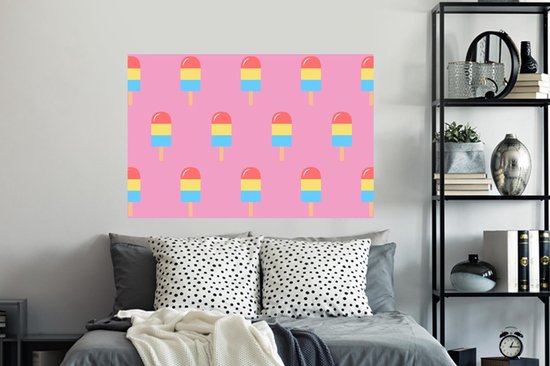 Stickers muraux - Sticker Foil - Glace - Motifs - Rose - 120x80 cm - Film Adhésif - Stickers muraux Chambre Enfant - Papier Peint Autocollant