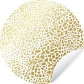Papier peint cercle - Imprimé panthère - Goud - Wit - 50x50 cm