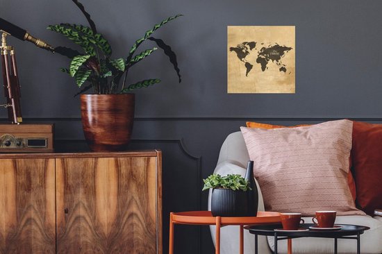 Affiche Wereldkaart - Vintage - Voyages - 30x30 cm