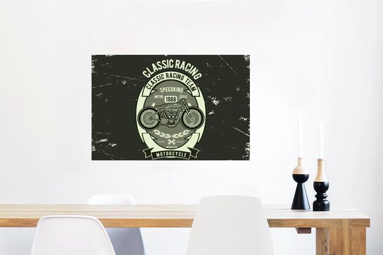 Affiche Moto - Vintage - Dessin - 60x40 cm - Cadeau Vaderdag - Cadeau - Cadeau pour lui - Astuce - Homme