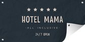 Tuinposter Spreuken - Quotes Hotel Mama All Inclusive 24/7 Open - Beste moeder - Moeder cadeau - Moederdag - 80x40 cm - Wanddecoratie Buiten - Tuinposter - Tuindoek - Schuttingposter - Tuinschilderij