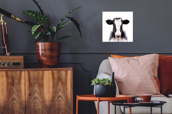 Affiche Portrait - Vache - Wit - 30x30 cm