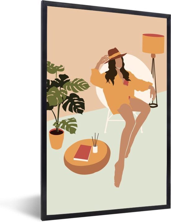 Fotolijst incl. Poster - Vrouw - Kleding - Interieur - 60x90 cm - Posterlijst