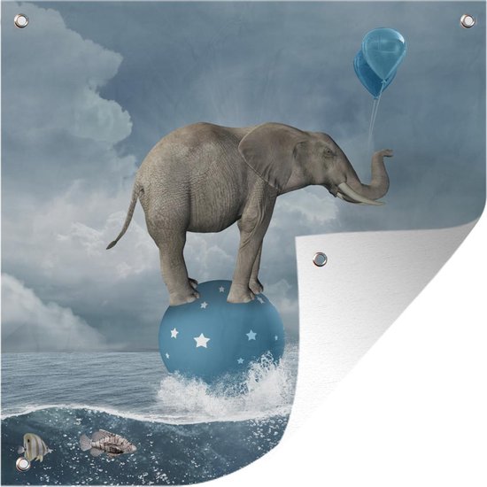 Tissu de jardin Éléphant - Ballons - Pêche - Mer - 100x100 cm