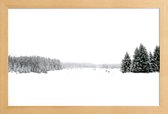 JUNIQE - Poster in houten lijst White White Winter -20x30 /Grijs & Wit