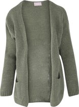 Cassis - Female - Cardigan in Bernadette-stijl met lurex  - Kaki