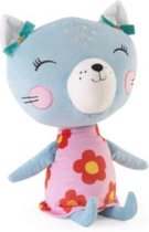 knuffelkat junior 35 cm pluche blauw/roze