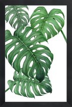 JUNIQE - Poster met houten lijst Tropical No.2 -13x18 /Groen & Wit