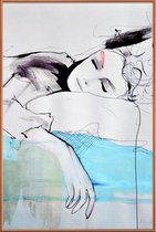 JUNIQE - Poster met kunststof lijst Maddelina -20x30 /Blauw & Wit