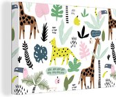 Canvas Schilderij Jungle - Patronen - Dieren - 30x20 cm - Wanddecoratie