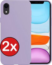 iPhone XR Hoesje Siliconen Case Cover - iPhone XR Hoesje Cover Hoes Siliconen - Lila - 2 Stuks