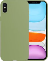 iPhone Xs Hoesje Siliconen Case Cover - iPhone Xs Hoes Cover Hoes Siliconen - Groen