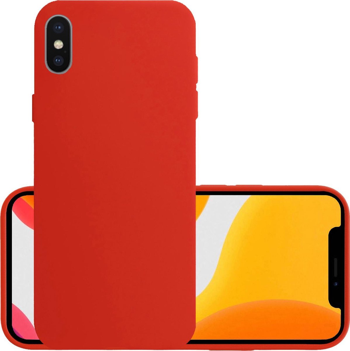Hoesje - Geschikt voor Apple iPhone Xs - Sterk & Shockproof - Hoes Cover - Siliconen Case - Rood