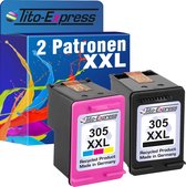 Set van 2x gerecyclede inkt cartridges voor HP 305XL 305 XXL