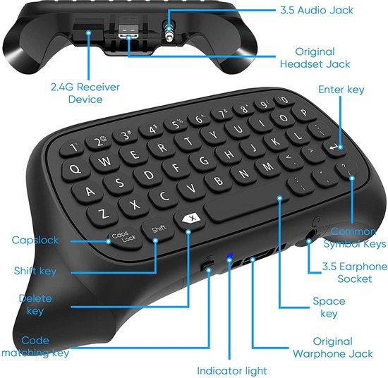 YONO Toetsenbord geschikt voor Xbox Controller - Qwerty Keypad Accessoires  - Keyboard... | bol.com