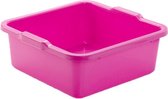 Kunststof teiltje/afwasbak vierkant 8 liter roze - Afmetingen 32 x 31 x 12 cm - Huishouden