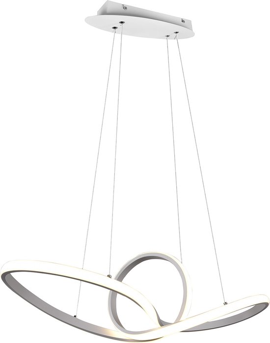 LED Hanglamp - Torna Sonso - 28W - Natuurlijk Wit 4000K - Dimbaar - Rond - Mat Wit - Aluminium