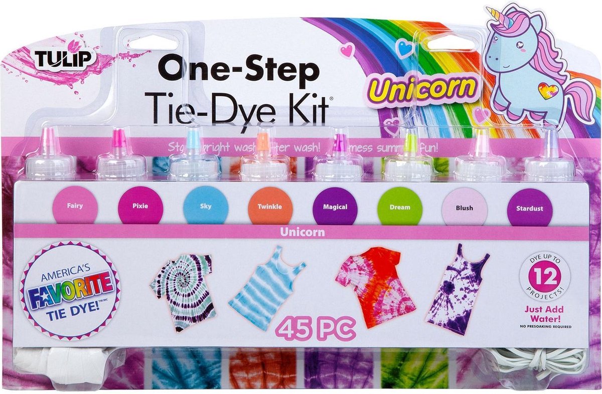 Tulip One-Step Tie Dye - One-Step Tie Dye Kit Unicorn 8stuks