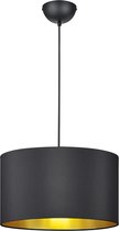 LED Hanglamp - Hangverlichting - Torna Hostons - E27 Fitting - Rond - Mat Zwart - Textiel