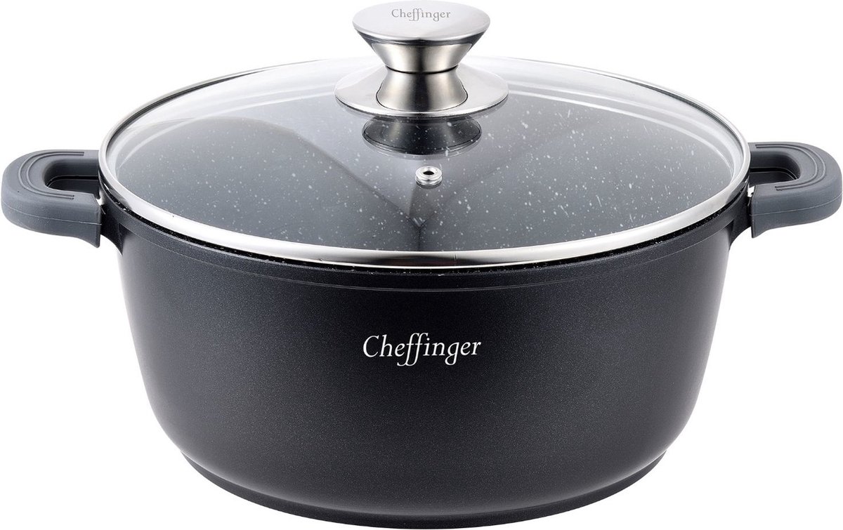 Cheffinger Kookpan/ Diepe Pan met Deksel -24cm - 4.4L
