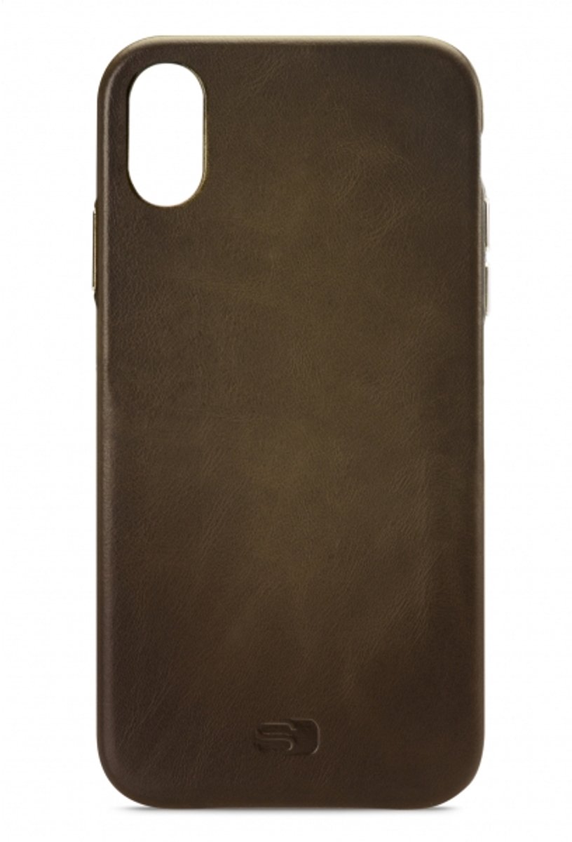 Senza Desire Leather Cover Apple iPhone XR Burned Olive