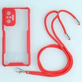 Voor Xiaomi Redmi Note 10 Pro Max acryl + kleur TPU schokbestendig hoesje met nekkoord (rood)