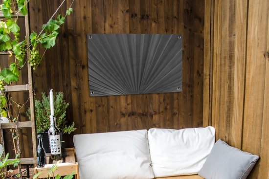 Posters de jardin Gros plan sur une feuille de palmier - noir et blanc - 90x60 cm