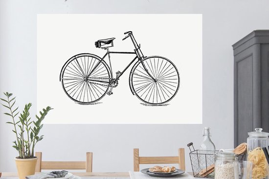 Stickers Stickers muraux - Vintage - Vélo - Illustrations - 120x80 cm - Film adhésif