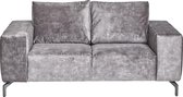 2 zitsbank Lotte 181 cm  – velvet grijs – soft bonnel