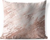 Sierkussen Buiten - Marmer - Roze - Rosé Goud - 60x60 cm - Weerbestendig
